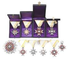 LOT OF JAPANESE ORDER OF THE SACRED TREASURE MEDALS.