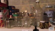 lot of mason jars and other jars