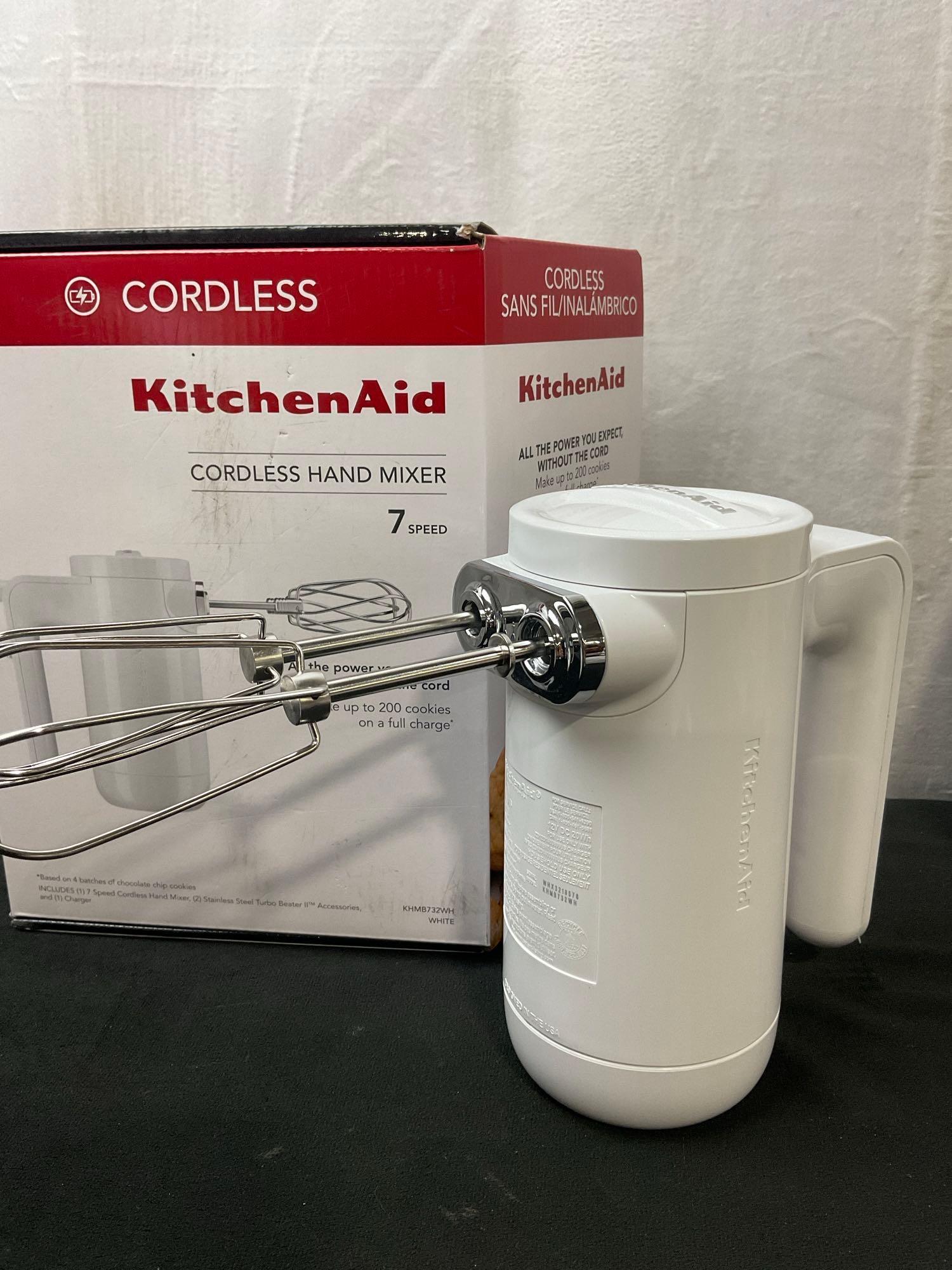 Kitchenaid KHM8732WH Cordless Hand Mixer & Classic Plus 5 Hand Mixer #KHM5TBWH2