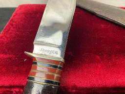 Remington UMC Hunting Fixed Blade Knife w/ Leather Sheath, RH33