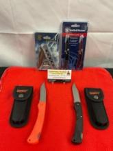4 pcs Folding Knives. Marble's MR309 & 310. Smith & Wesson CK6ACP & CKLP2CP. NIB. See pics.