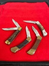 4x Folding Blade Pocket Knives w/ Wood Handles incl. Utica, Sarge Boy Scout Edition, & Janjua