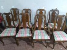 (8) Mahogany Upholstered Seat Dining Chairs - (X8)