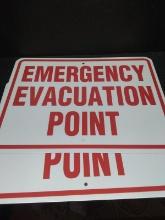 Pair Metal Emergency Evacuation Signs