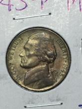 1945 P Jefferson Silver War Nickel