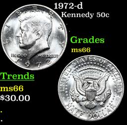 1972-d Kennedy Half Dollar 50c Grades GEM+ Unc