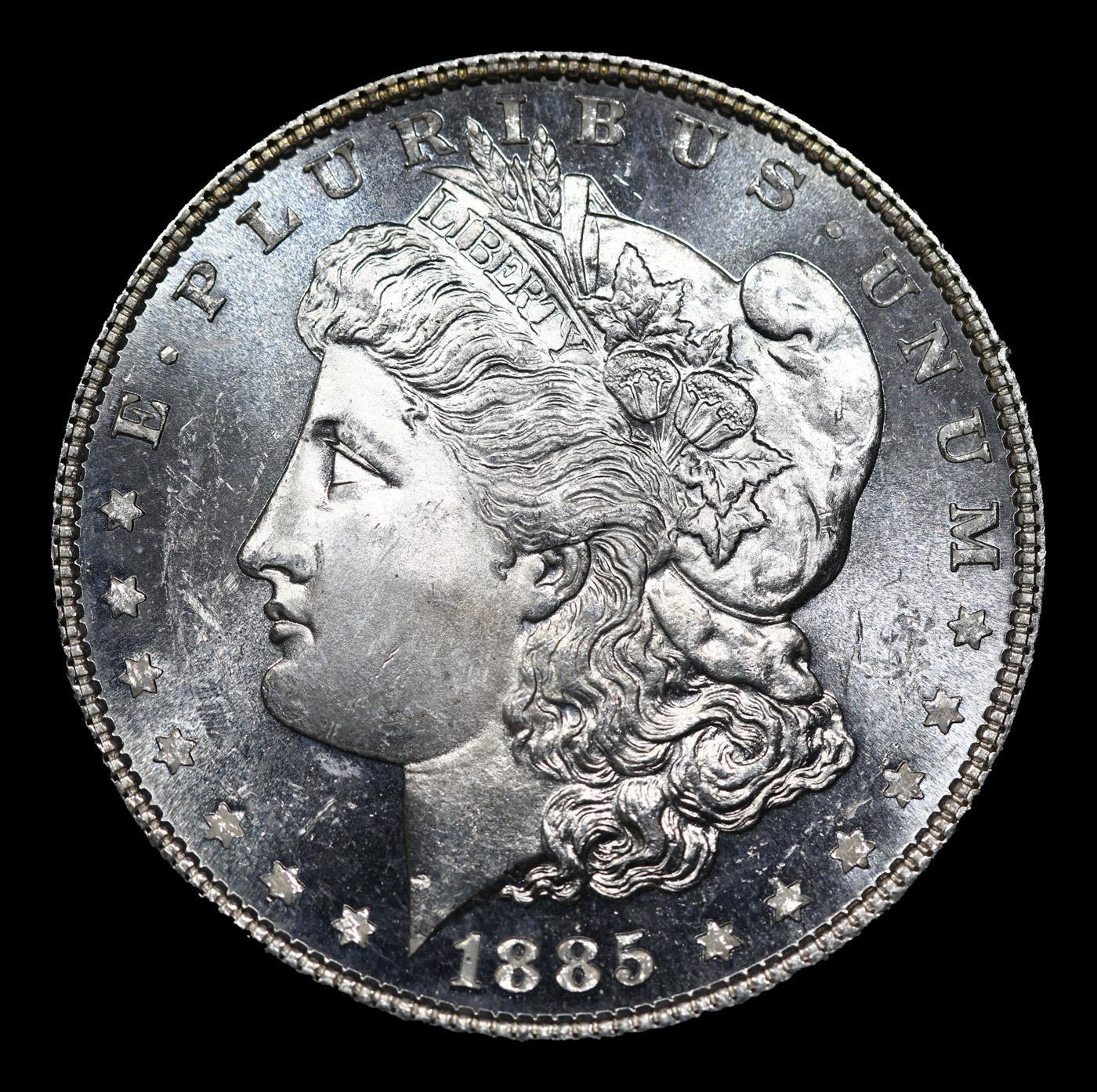 ***Auction Highlight*** 1885-p Morgan Dollar Near Top Pop! $1 Graded ms66 DMPL By SEGS (fc)