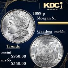 1889-p Morgan Dollar 1 Graded ms65+