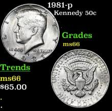 1981-p Kennedy Half Dollar 50c Grades GEM+ Unc