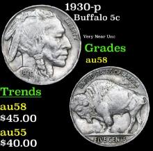 1930-p Buffalo Nickel 5c Grades Choice AU/BU Slider