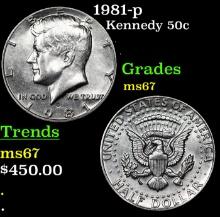 1981-p Kennedy Half Dollar 50c Grades GEM++ Unc