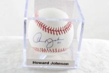 MLB Autographed Baseball Howard Johnson in Case