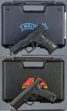 Two European Semi-Automatic Pistols with Cases