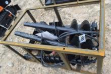 SKID STEER POST HOLE DIGGER W/ 3 AUGERS