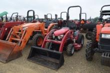 MAHINDRA MAX 25 ROPS 4WD W/ LDR BUCKET AND BELLY MOWER