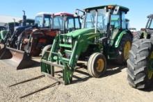 JD 5325 C/A 2WD W/ LDR BUCKET, 4651 HRS (HOURS NOT GUARANTEED) JUMPS OUT OF GEAR
