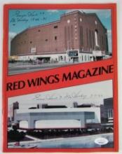 Vintage 1980 Detroit Red Wings Program- Signed Twice by Gordie Howe