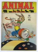 Animal Comics #9 (1944) Golden Age Dell WWII/ Patriotic Cover