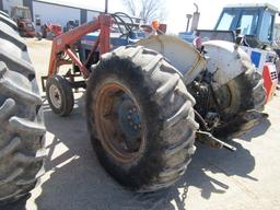 1616. 485-1250, FORD 5000 GAS TRACTOR, DUALL ALL HYDRAULIC LOADER AND BALE