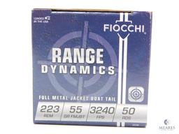 50 Rounds Fiocchi Range Dynamics .223 55 Grain FMJBT