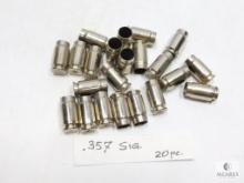 20 Pieces of .357 Sig Nickel Plated Brass