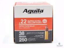 250 Rounds Aguila .22 LR Super Extra 38 Grain Hollow Point