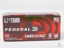 50 Rounds Federal American Eagle 5.7x28 Ammo. 40 Grain FMJ