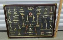 Framed W/ Glass Front Nautical Knots Display