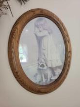 Vintage Wooden Oval Picture Frame $1 STS