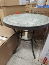Stone Round Bistro Table Measurements Approximately 27 in x 26.5 in, Appears to be New Out of the