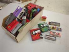 Box of of fishing lines and fishing lures. Comes as is shown in photos. Appears to be used. 7.5"W x