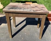 Metal Table w/ Center Drawer, 26in x 24in x 29in H