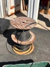 2 Partial Spools of Cable, Likely Comm. Cable or Coax
