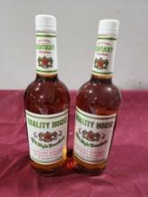 Two One Liter Bottles, Quality House, Old Style Bourbon, Sealed, Sold 2 x $
