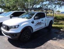 2019 Ford Ranger Ecoboost Ladder Rack and Tool Box, Gas, License# 55BIKJ, VIN 1FTER1EH6KLB12352,