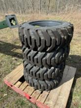 155 Set of (4) New Case 10-16.5 SS Tires & Rims