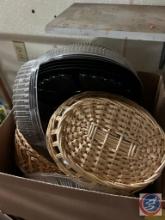 (2) boxes of baskets and decor