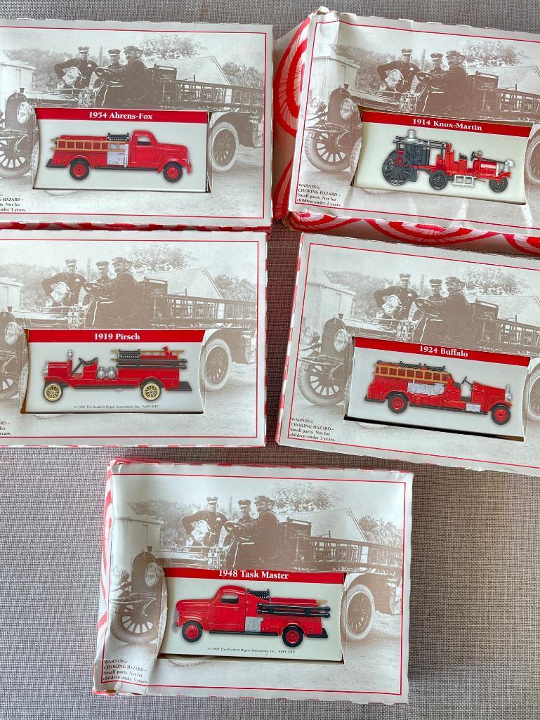 Group of 5 Mini Fire Engine Cars