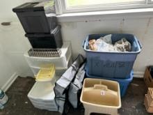 Group of Plastic Totes, Drawers and Bins