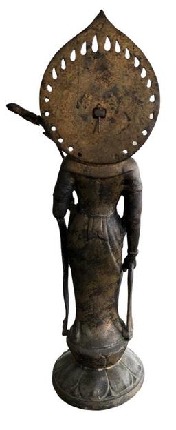 Metal Quan Yin Statue--Magnetic; 19.5” Tall