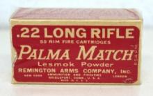 Full Vintage Box Remington Palma Match .22 LR Cartridges Ammunition...