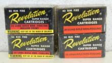 4 Vintage Boxes Western Auto Revelation Super Range .22 LR Cartridges Ammunition - 2 Pre-Warning...