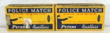 2 Vintage Boxes Full of Fired Brass Peters Police Match .38 Special Cartridges...