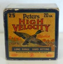 Full Mixed Vintage Box Peters High Velocity 20 Ga. Shotshells Ammunition - 21 Original Shells...