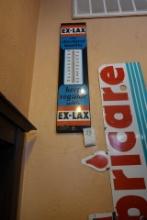 PORCELAIN EX-LAX THERMOMETER/SIGN