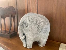 Bull and Elephant Decor Pieces