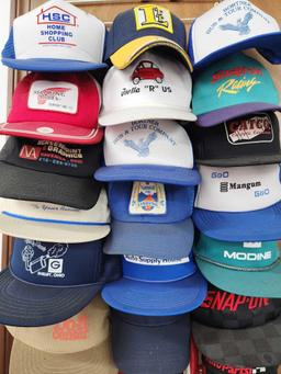 (21) vintage Gent's trucker / baseball hats, advertising