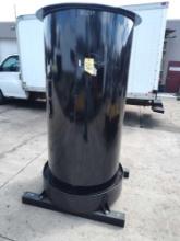 Steel tank, large upright, various fittings, aprox 78in. tall, 36in. diameter. Like new.