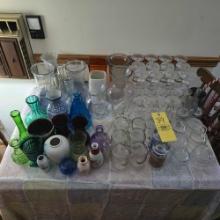 Large Assortment of Glassware, Stemware, Jack Daniels Lynchburg Lemonade Mugs, & more