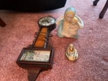 Banjo Clock, Mary and Jesus Planter